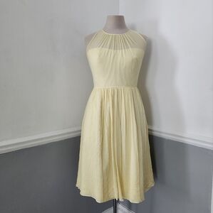 J. Crew Megan Crinkle Dress Yellow Petite size 4